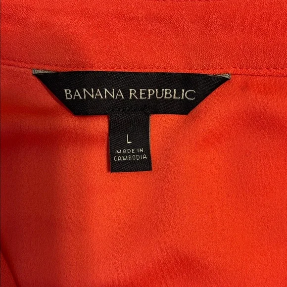 Banana Republic Women's Bold Orange Coral colored Blouse - Picture 2 of 5